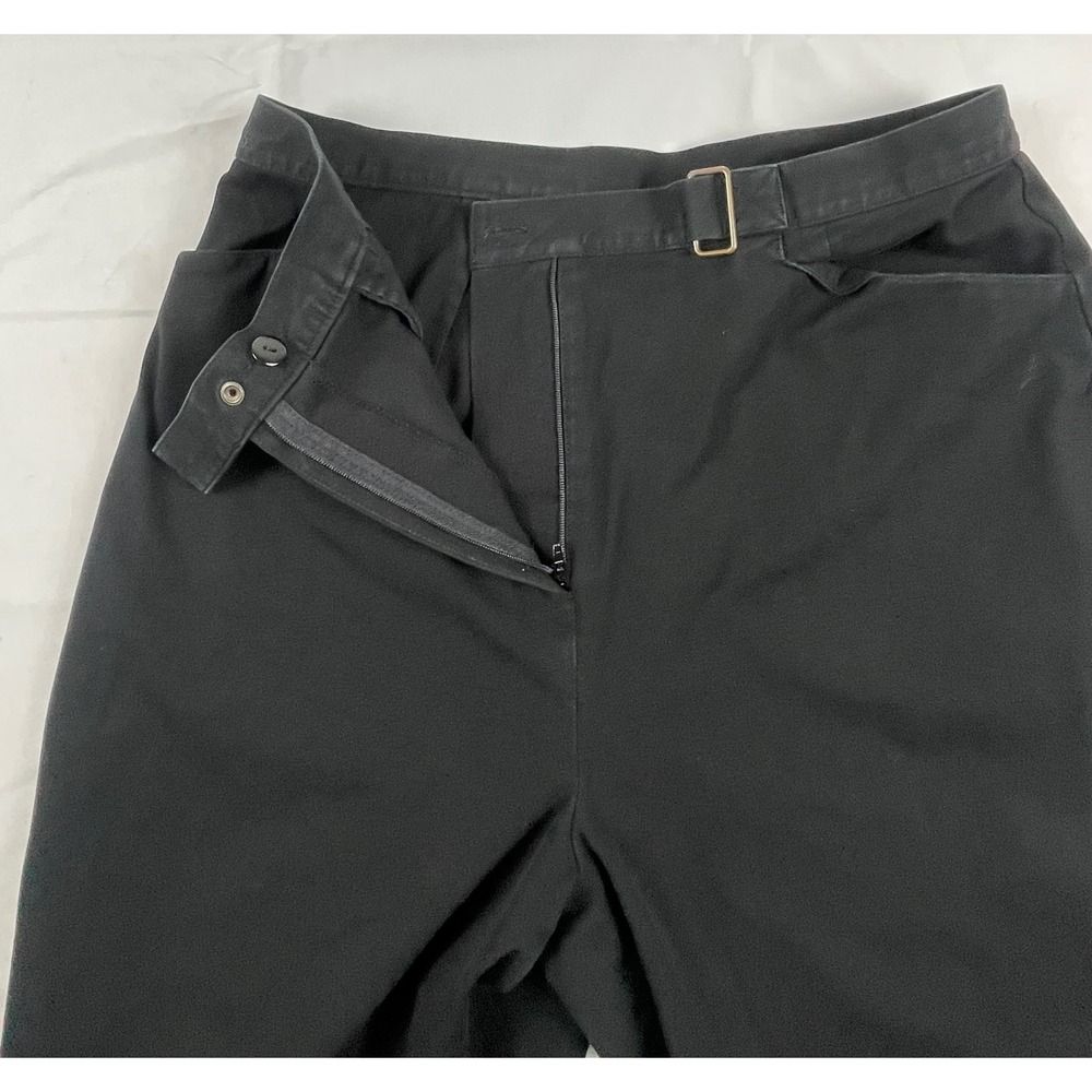 TALBOTS Black High Waisted Straight Leg Trousers with Side Buckle Detail SIZE 14 - Picture 11 of 16